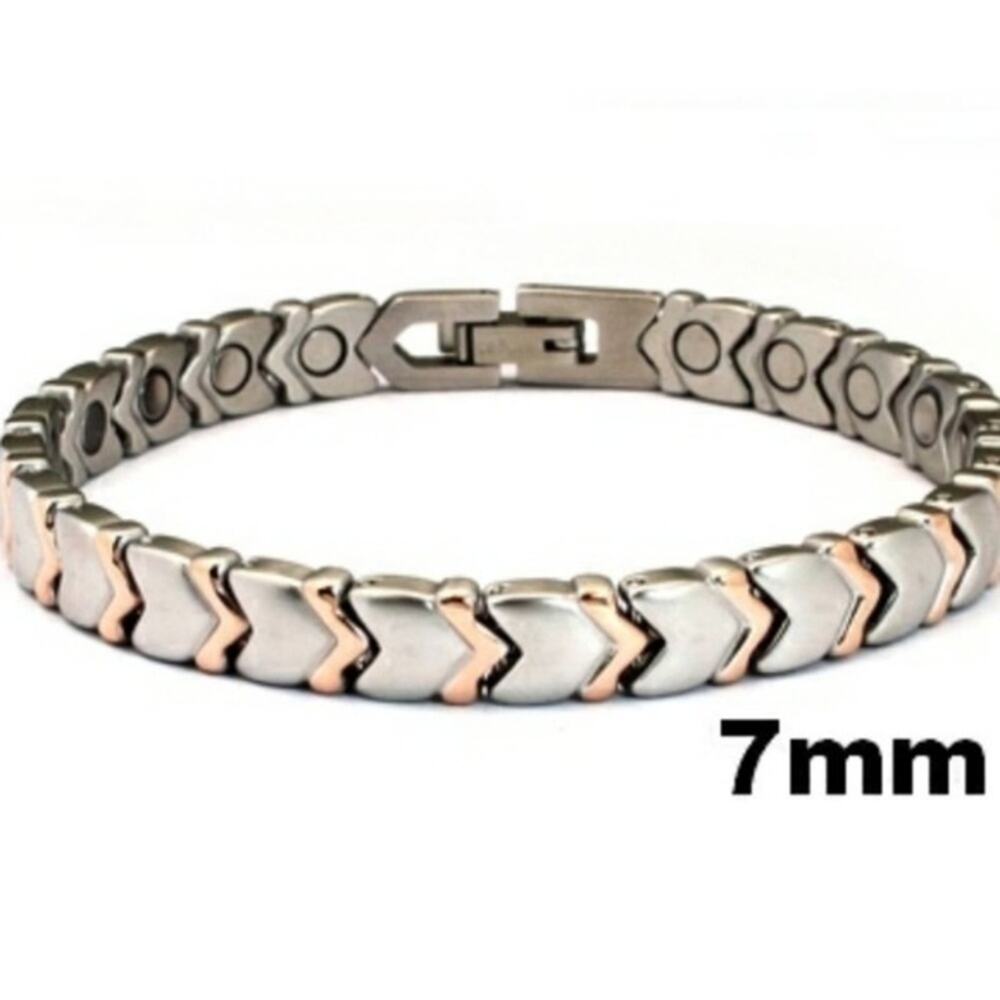 316L Stainless steel magnetic bracelet gold silver 7.5‎ inches